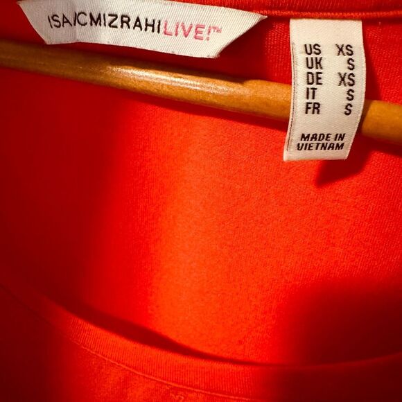 Isaac Mizrahi Red Peplum Short Sleeve Top - Picture 6 of 9